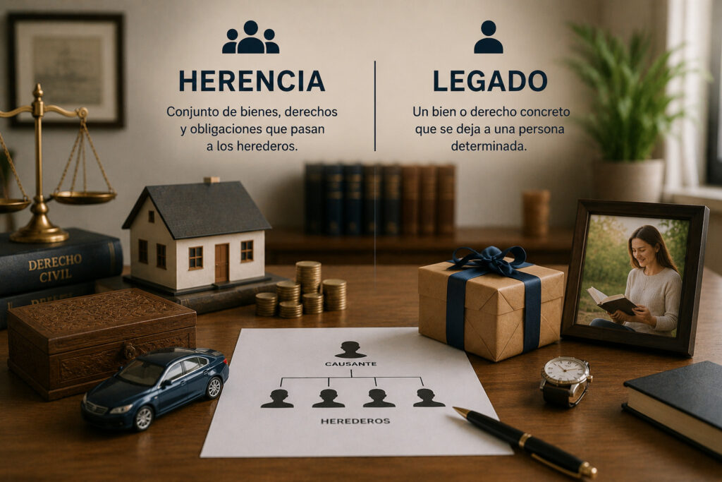 Diferencia entre herencia y legado en un testamento en España