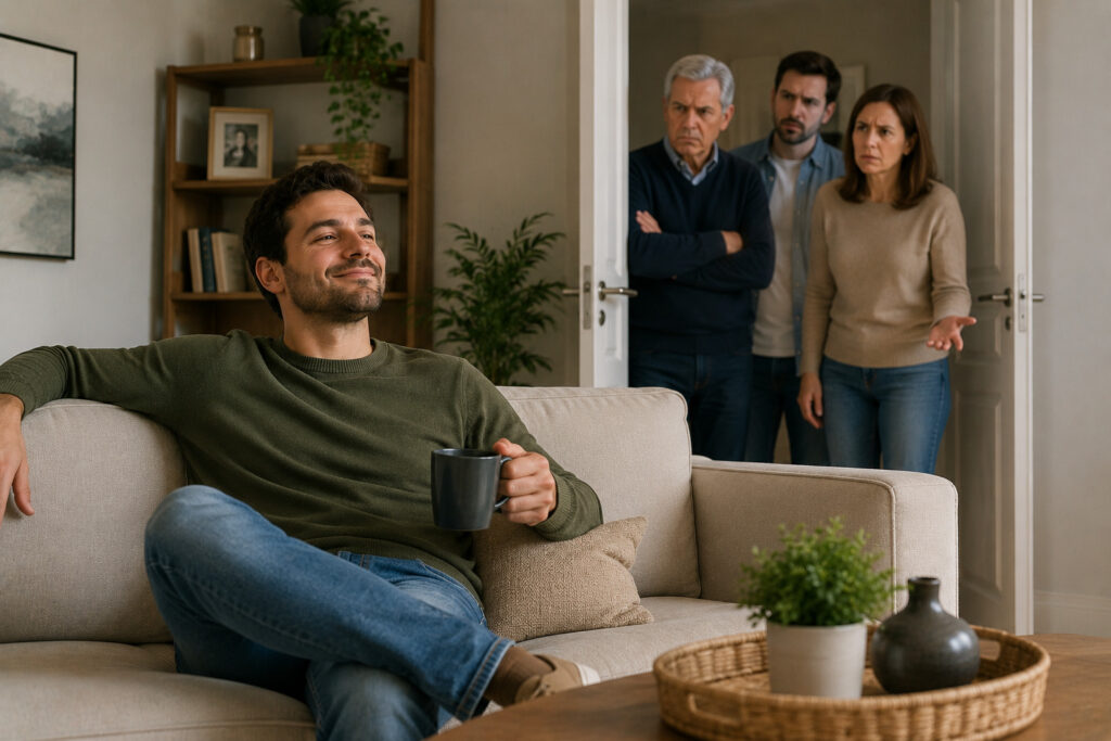 Un heredero ocupando en exclusiva una vivienda heredada mientras otros coherederos esperan para acceder