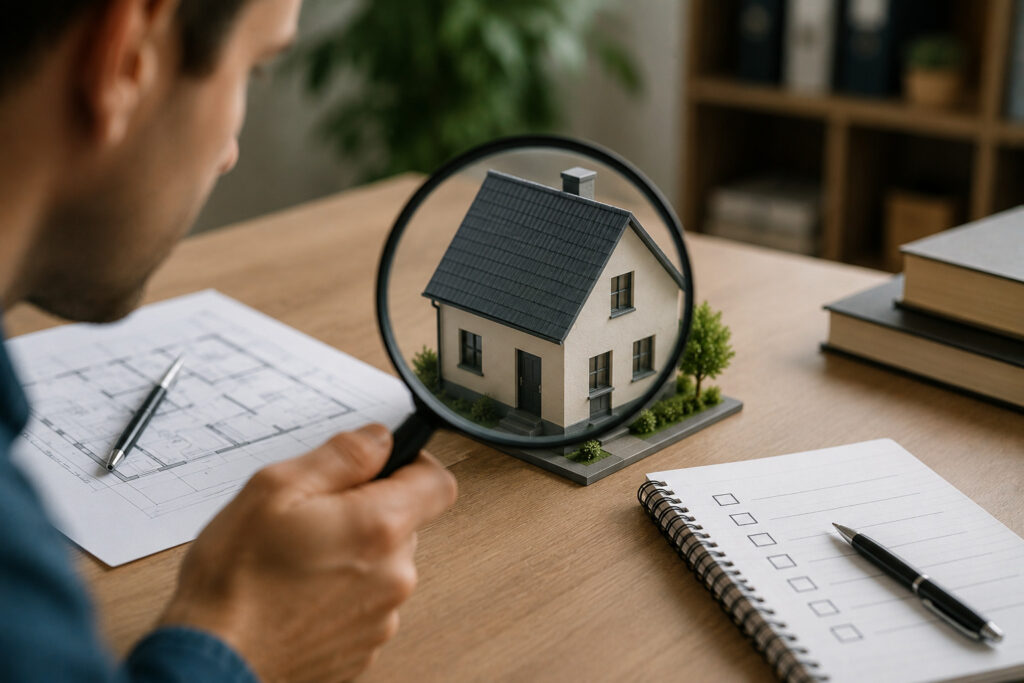 Comprador revisando la documentación de una vivienda antes de la compra