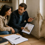 Comprador descubriendo defectos ocultos en una vivienda después de la compra