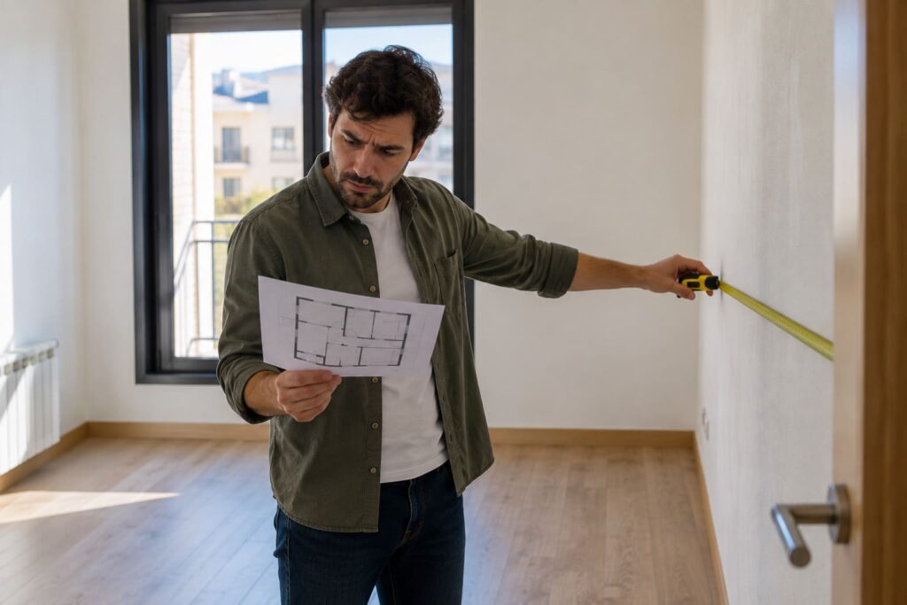 Vivienda con menos metros de los anunciados en la compraventa